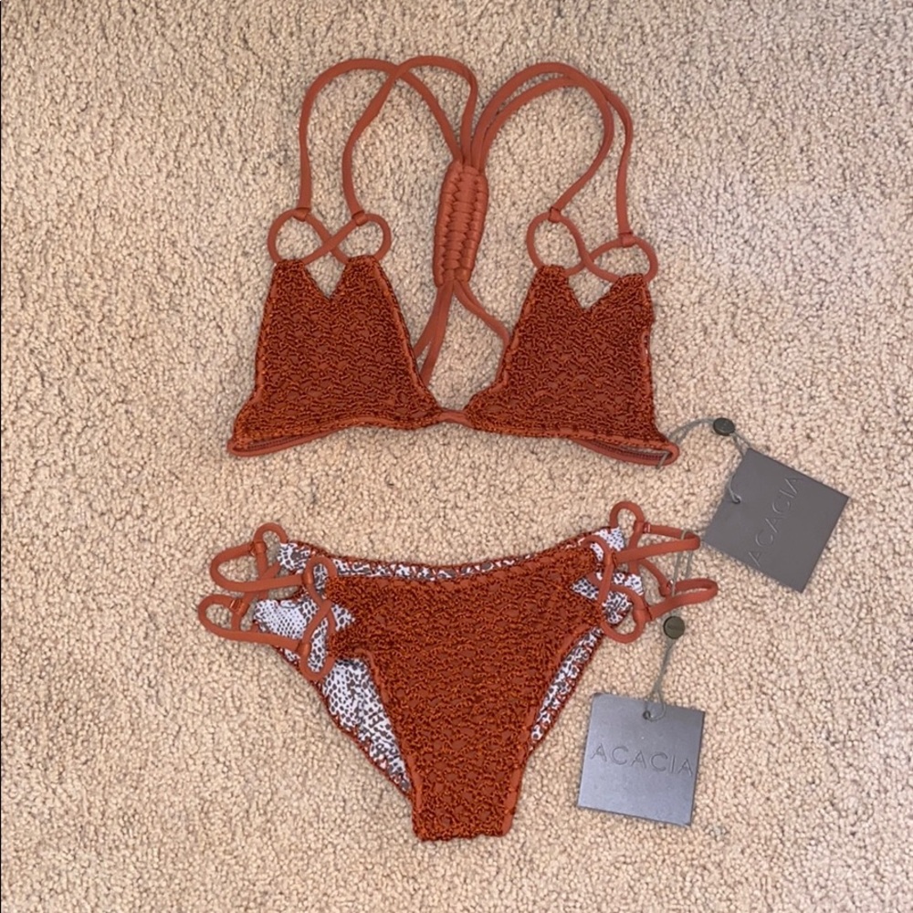 Acacia Swimwear Set Crotchet Mai Tai NWT S